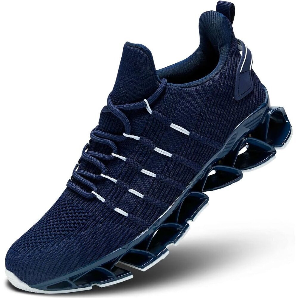 Men's Running Shoes Mesh Breathable Runners Sport Walking Tennis Sneakers Blue